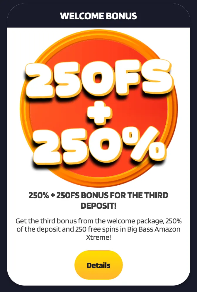 Lucky Mister bonus 250 fs + 250%